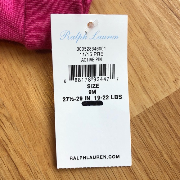 NWT Ralph Lauren Baby Girl Hooded Sweatshirt-Pink with Buttons and Peplum Bottom - Picture 6 of 6